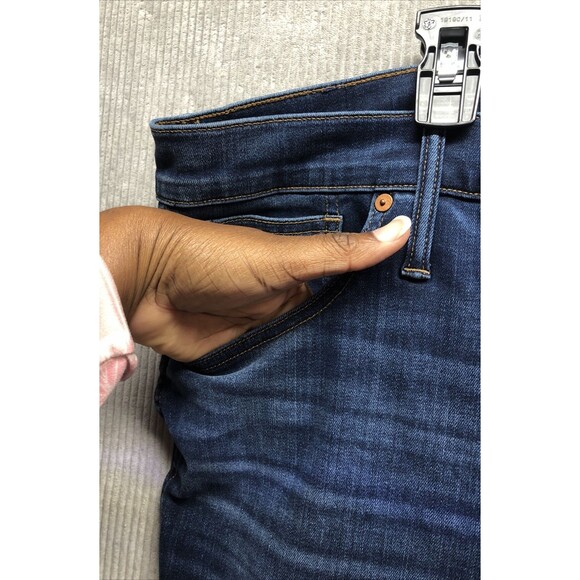 Madewell Denim Jeans Size 35T 10"High Rise Skinny Dark Distressed - Picture 4 of 16